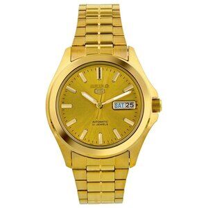 NWT Authentic Seiko 5 All Gold-plated Stainless Steel Men's Watch
